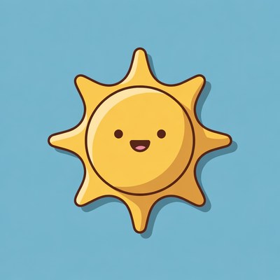 Cute Smiling Sun Illustration