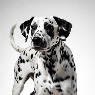 Dalmatian dog on white background