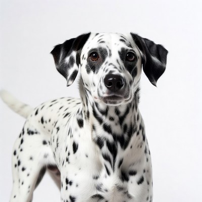 Dalmatian dog on white background