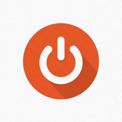 Orange Power On Button Icon