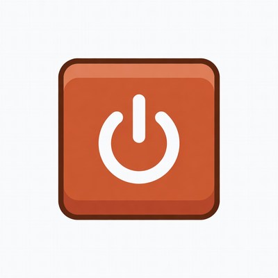 Orange Power On Button Icon