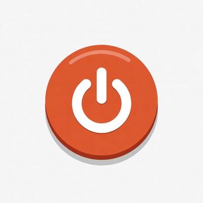 Orange Power On Button