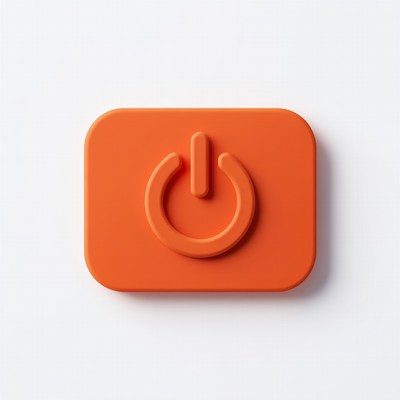 Orange Power On Button