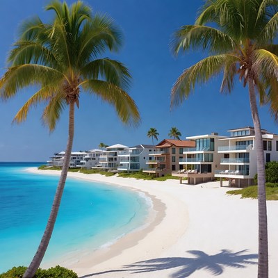 Luxury Beachfront Villas with Palm Trees