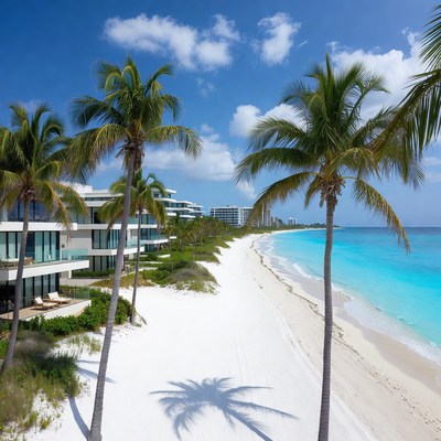 Luxury Beachfront Resort with Palm Trees