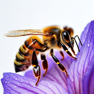 Honeybee on purple flower
