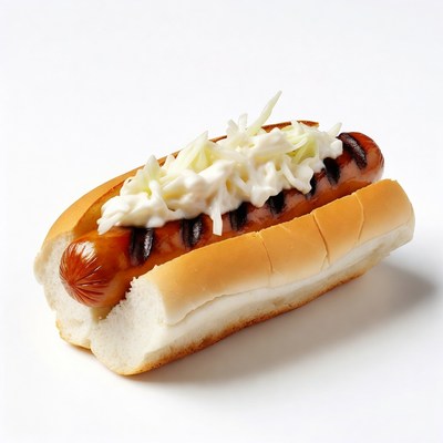 Grilled Hot Dog with Coleslaw