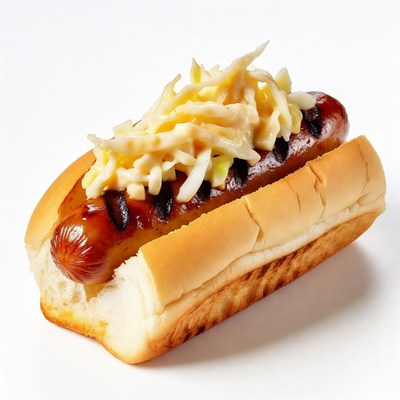 Grilled Hot Dog with Coleslaw
