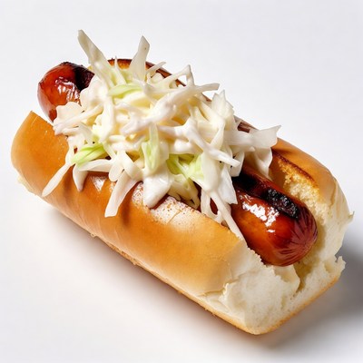 Hot dog with coleslaw