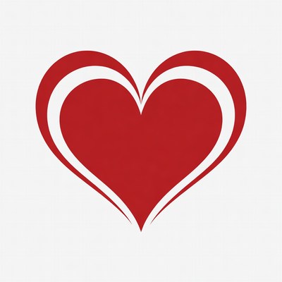 Red heart outline illustration