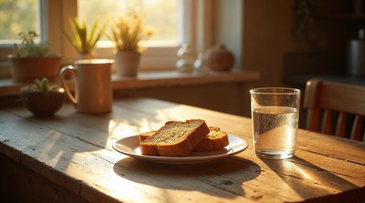 Toast with Water on Sunny Table