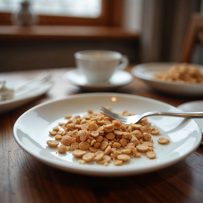 Crunchy Corn Nuts on White Plate