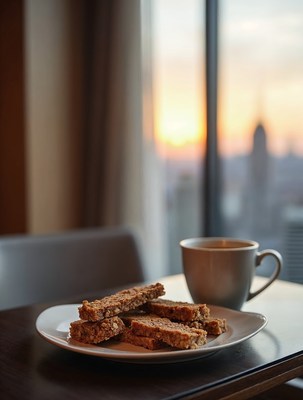 Cookies and Tea with Sunset City View