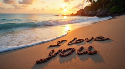 I Love You written in beach sand