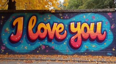 I Love You graffiti on wall