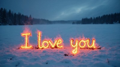 I Love You in Snow with Fire