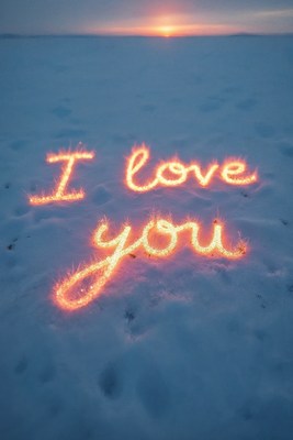 I Love You written in snow