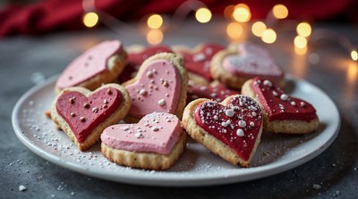 Heart Shaped Cookies on Plate