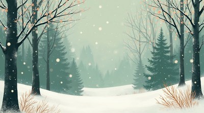 Snowy Forest with Bare Trees