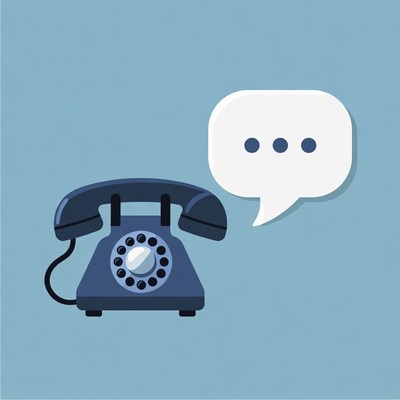 Vintage Telephone with Speech Bubble