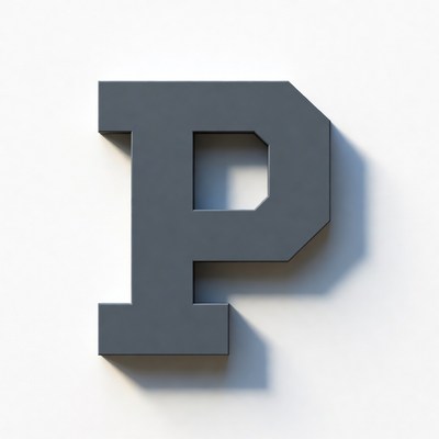 3D Gray Letter P