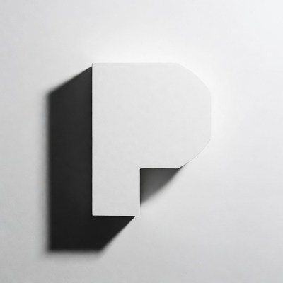 3D White Letter P