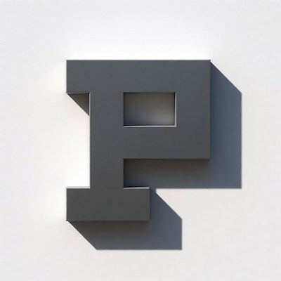 3D Gray Letter P