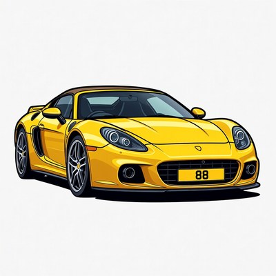 Yellow Porsche 918 Spyder illustration
