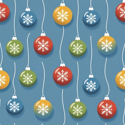 Colorful Hanging Christmas Baubles Pattern