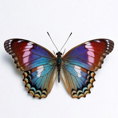 Colorful Morpho Butterfly Wings Spread