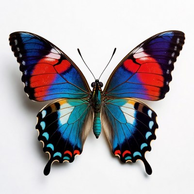 Colorful Morpho Butterfly Wings Spread