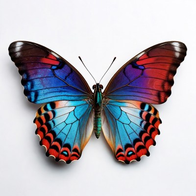 Colorful Butterfly on White Background