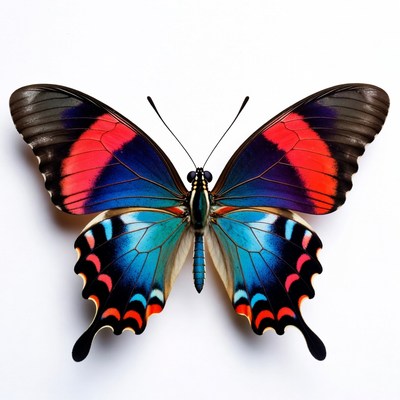 Colorful Butterfly with Red Blue Wings
