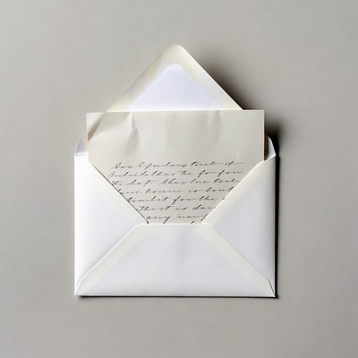 Open Envelope with Handwritten Letter