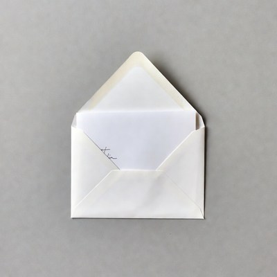 Open White Envelope with Blank Card