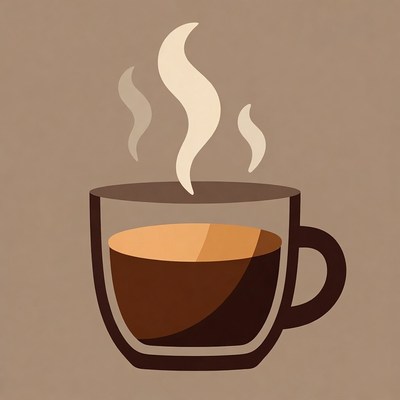 Steaming Coffee Cup Illustration