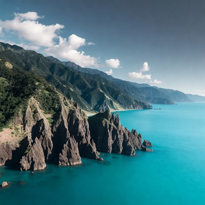Rugged Cliffs and Turquoise Ocean