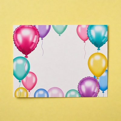 Colorful Balloons Around Blank Space