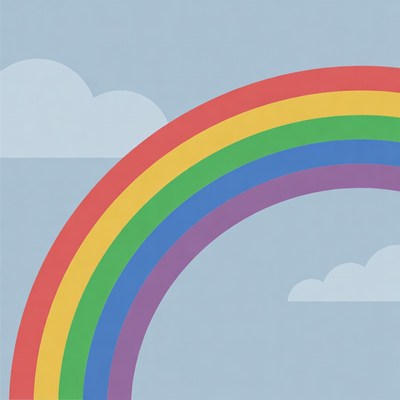 Colorful Rainbow in Sky