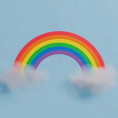 Colorful Rainbow in Blue Sky
