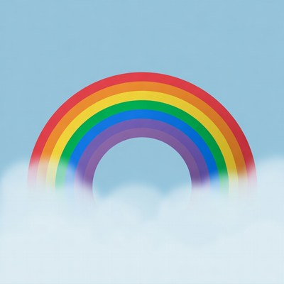 Colorful Rainbow Over Clouds