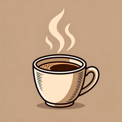Steaming Coffee Cup Illustration