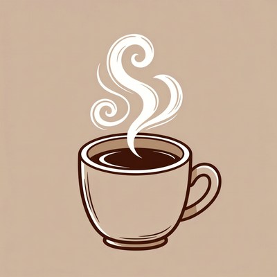 Steaming Hot Coffee Cup Illustration