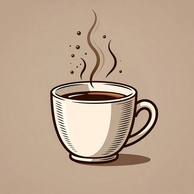 Steaming Hot Coffee Cup