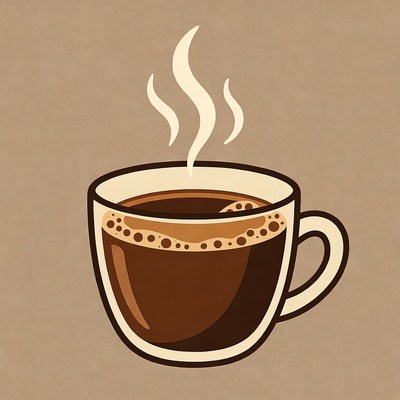 Steaming Coffee Cup Illustration