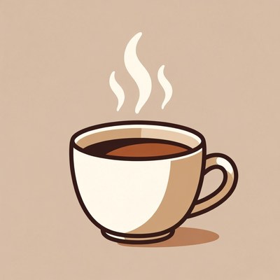Steaming Hot Coffee Cup Illustration
