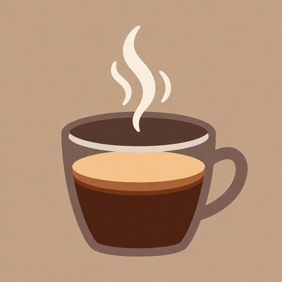 Steaming Latte Cup Illustration