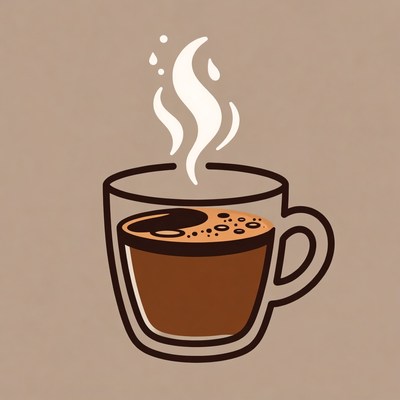 Steaming Hot Coffee Cup Illustration