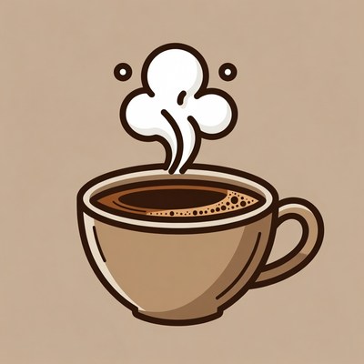 Steaming Hot Coffee Cup Illustration