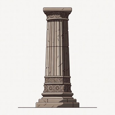 Ancient Greek Column Illustration